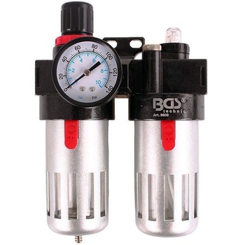 Grup reglare presiune-filtrare-ungere BGS, 500l/min, max.15 bar, racord 1/4'' Grup reglare presiune-filtrare-ungere BGS, 500l/min, max.15 bar, racord 1/4''
