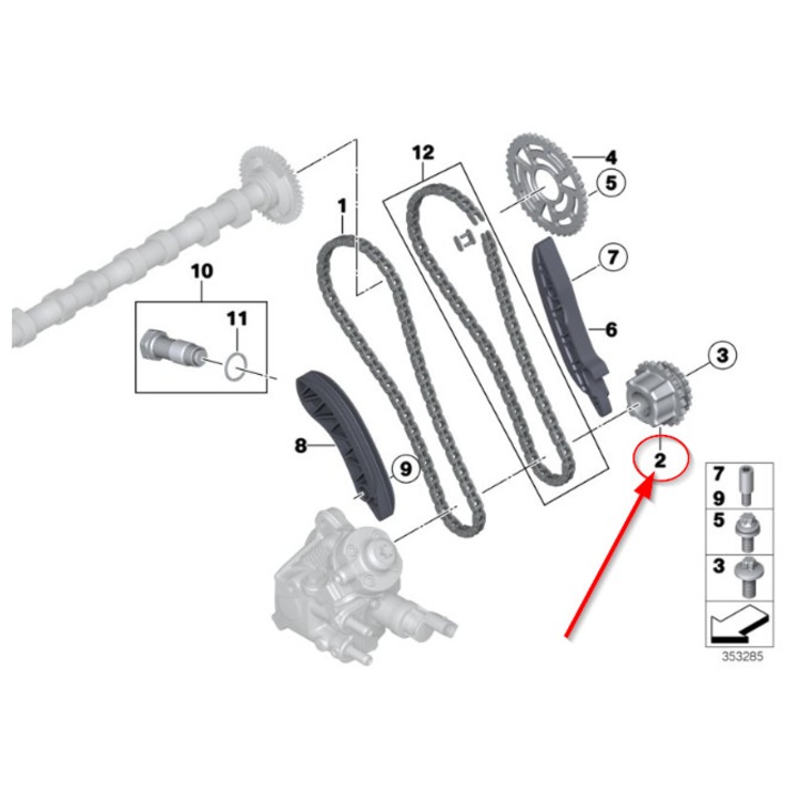 Pinion arbore cotit original BMW