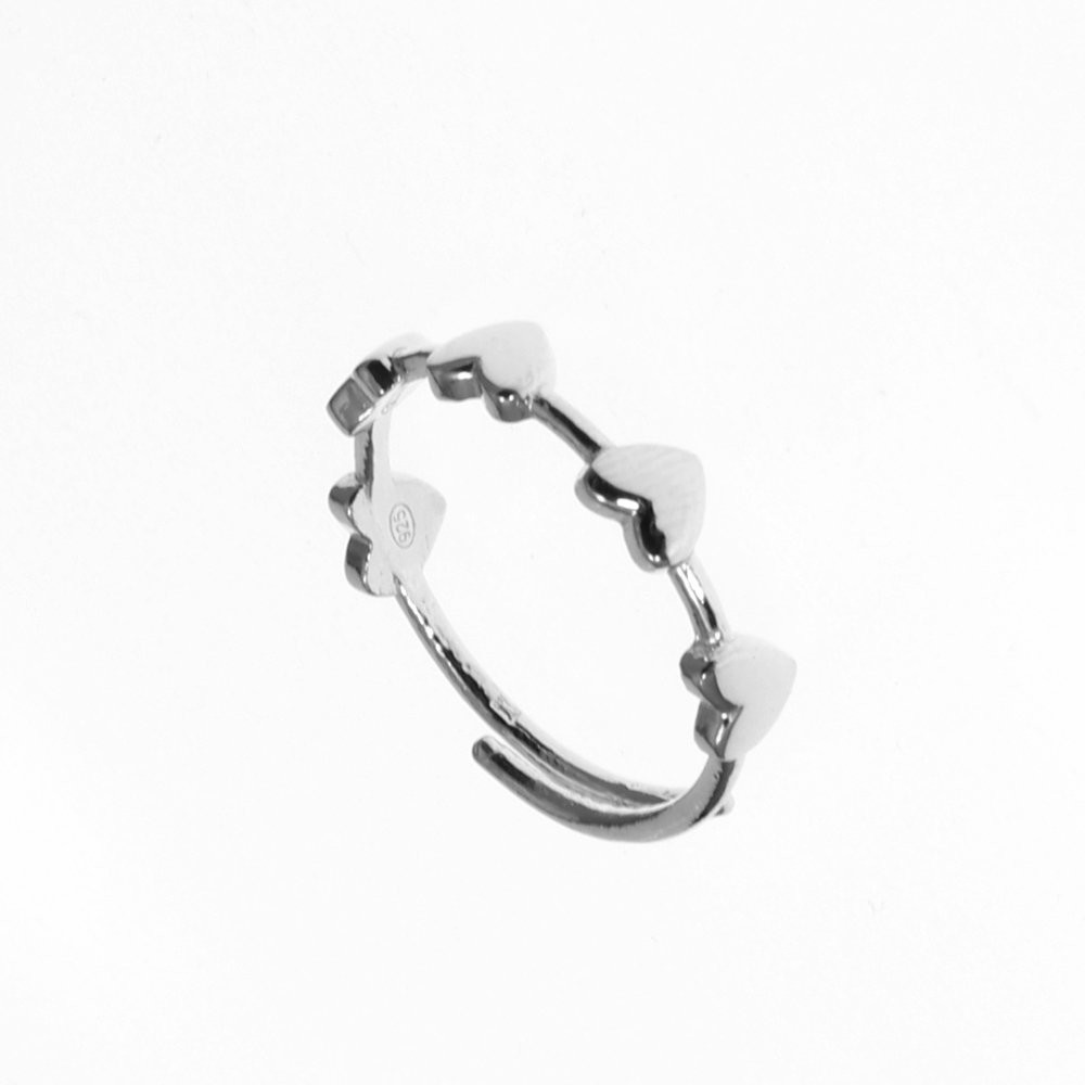 Inel IJOO, one-size, din argint 925 placat cu rodiu - Small Hearts