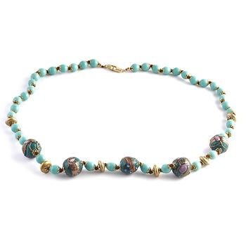 Colier FLOREALE culoare verde antique din sticla de Murano, 60 cm, Bijuterii Original Murano Colier FLOREALE culoare verde antique din sticla de Murano, 60 cm, Bijuterii Original Murano