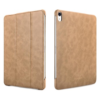Husa iPad Pro 11 (2018), iCarer Microfiber, piele, functie stand, auto on / off, culoare Camel Husa iPad Pro 11 (2018), iCarer Microfiber, piele, functie stand, auto on / off, culoare Camel
