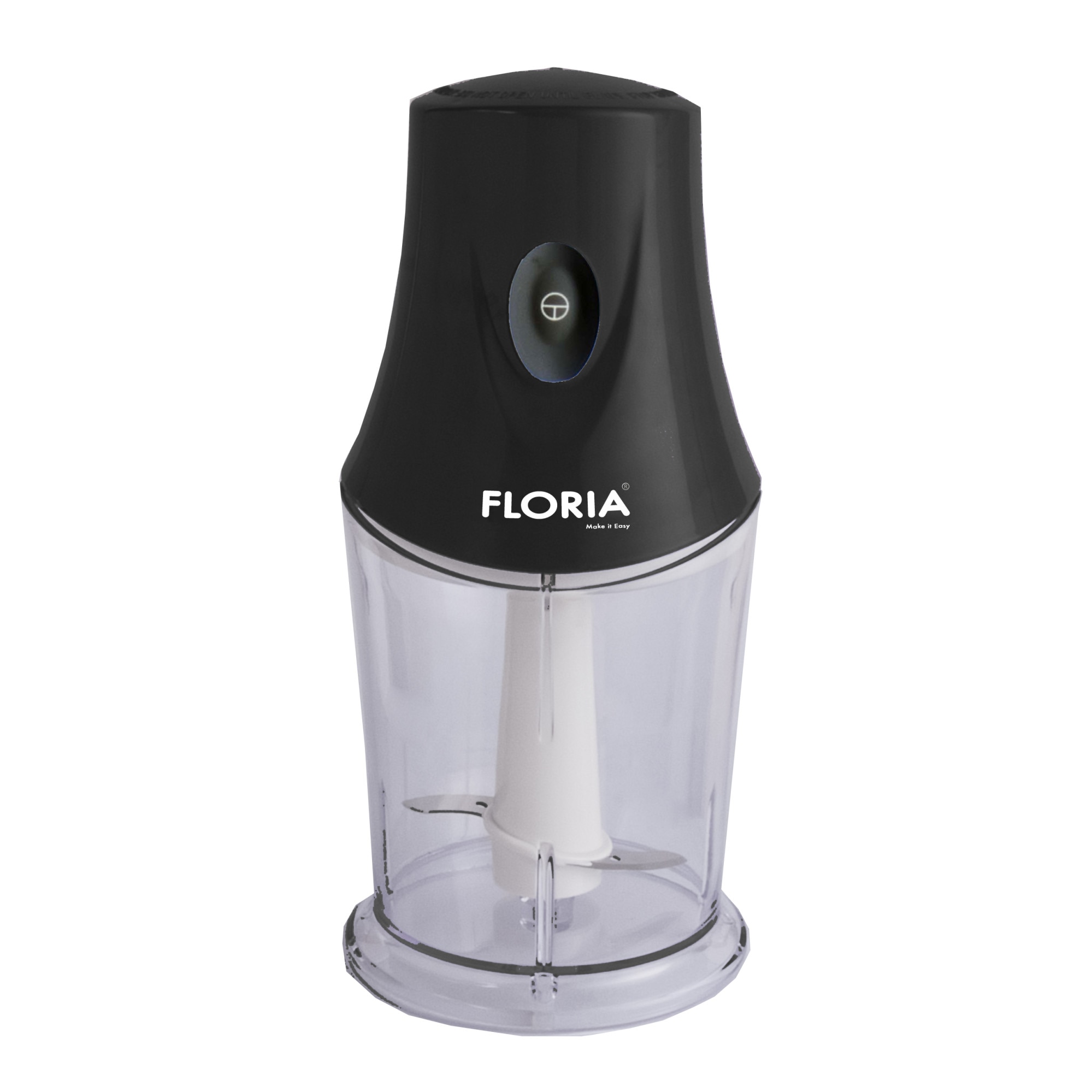 Tocator legume-fructe (chopper) FLORIA ZLN-9850, putere 200W, capacitate vas 360 ml, cutit inox, Negru