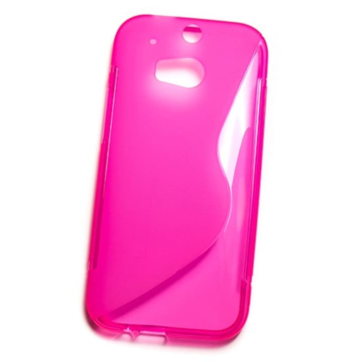 Калъф за HTC One 2 (M8), S Line, силикон, прозрачно розов