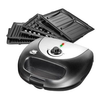 Sandwich maker Unold Onix 3 in 1, 1000W, 3 tipuri de placi, Negru Sandwich maker Unold Onix 3 in 1, 1000W, 3 tipuri de placi, Negru