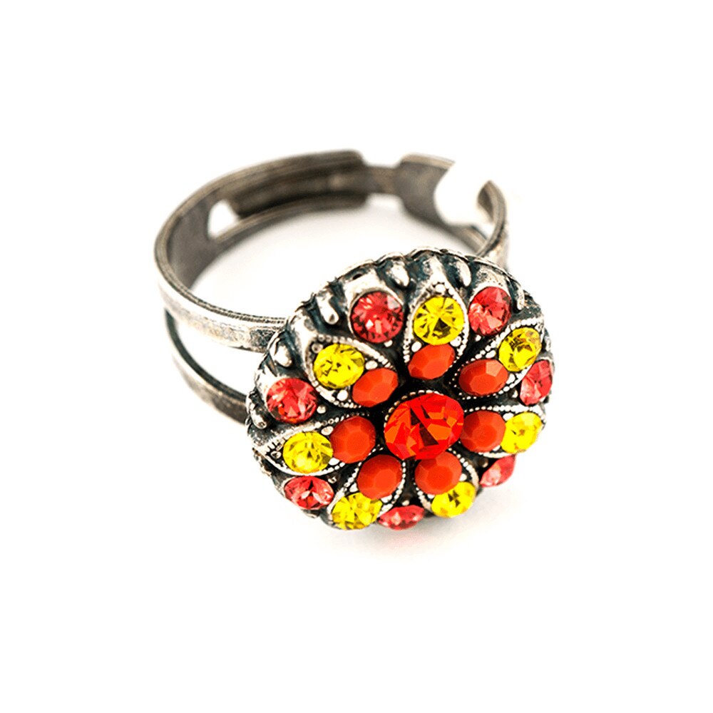 Inel placat cu Argint 925, Cristale, Guardian Angel by Roxannes - Mariana Jewellery, Rosu/Galben 7217-1031SP