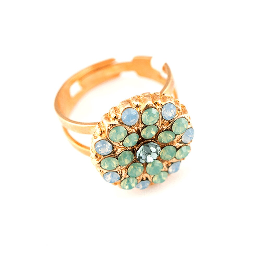 Inel placat cu Aur roz de 24K, Cristale, Guardian Angel by Roxannes - Mariana Jewellery, Vernil/Bleu 7217-390-1RG