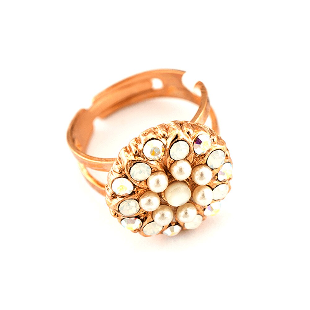 Inel placat cu Aur roz de 24K, Cristale, Guardian Angel by Roxannes - Mariana Jewellery, Alb 7217-1201RG