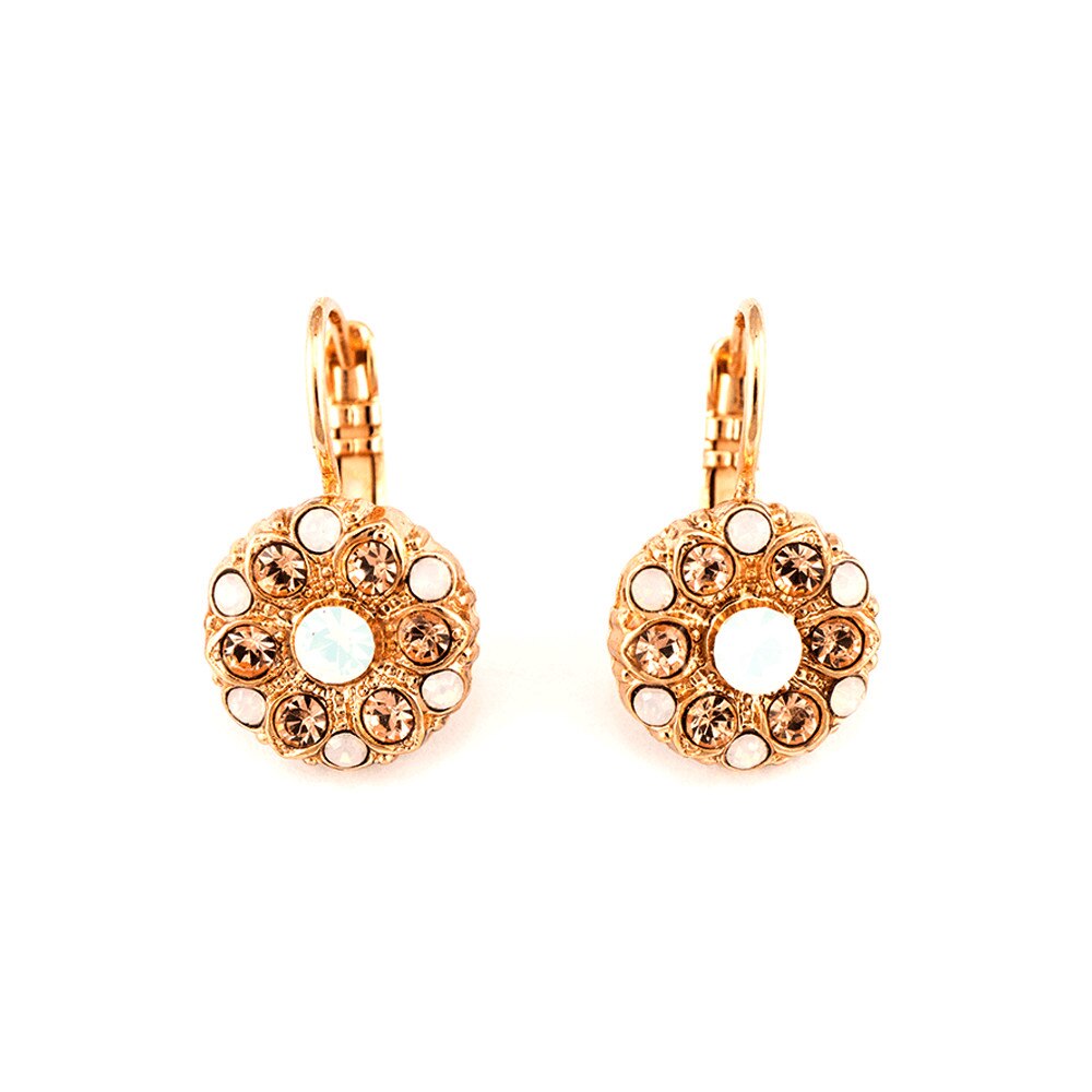Cercei placati cu Aur roz de 24K, Cristale, Tiara Day by Roxannes - Mariana Jewellery, Alb/Roze 1401-2333RG6