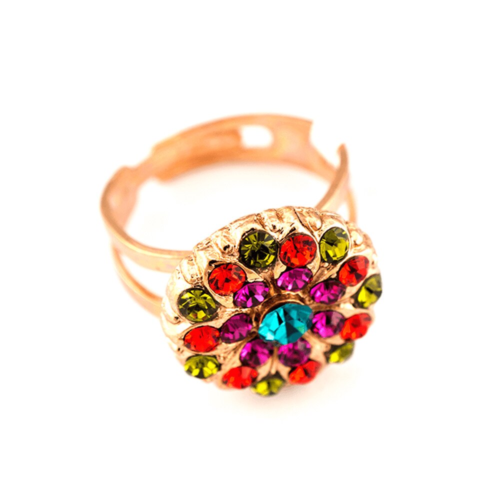 Inel placat cu Aur roz de 24K, Cristale, Guardian Angel by Roxannes - Mariana Jewellery, Multicolor 7217-1311RG
