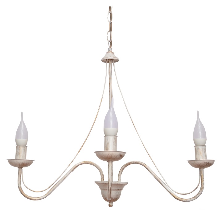 Pendul MALBO W-2910/3 WT + AB 60W, Helam, Auriu/Alb