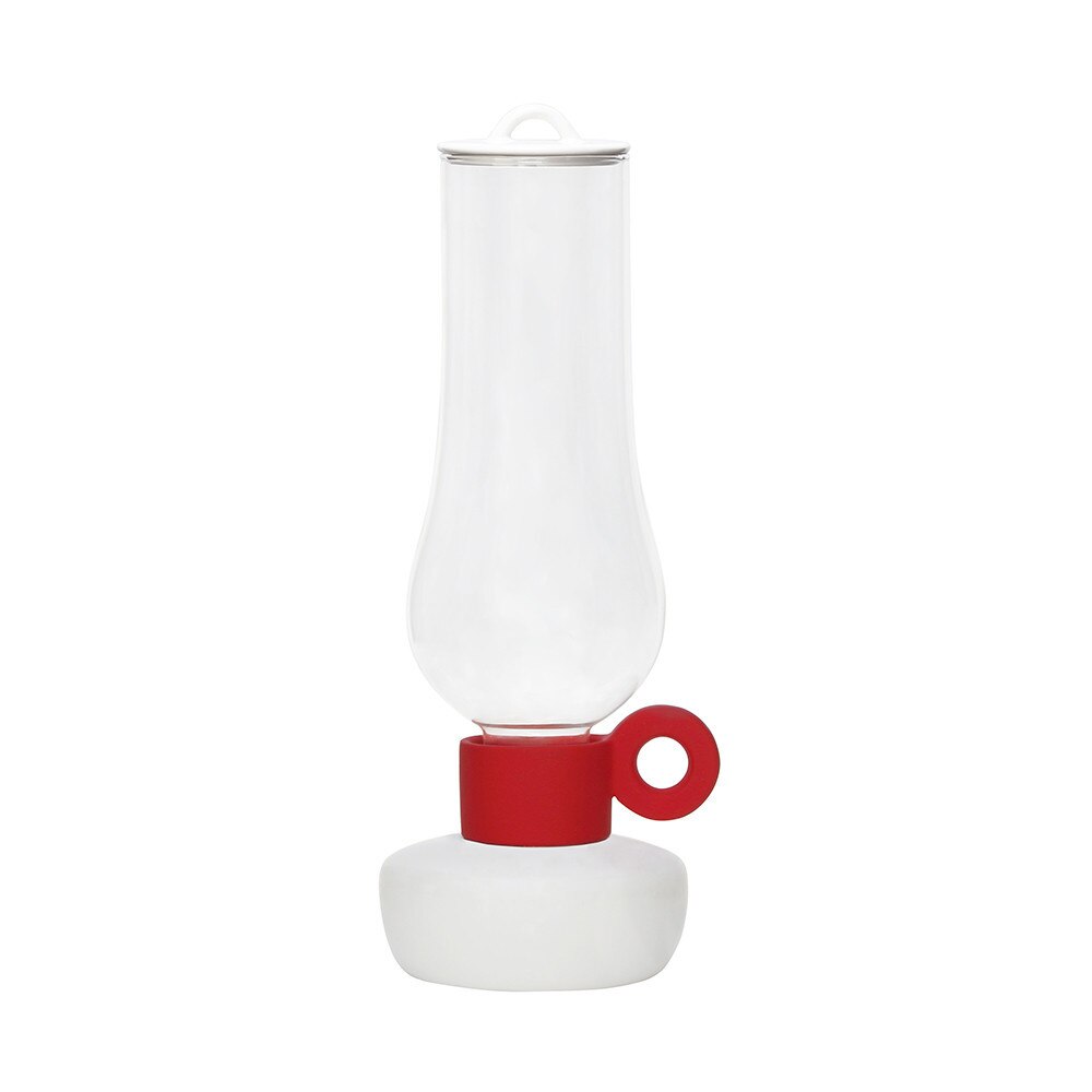 Sfesnic pentru lumanare Seletti Lanterna, alb/rosu, 30 cmX 18,6 cm X 18,6 cm