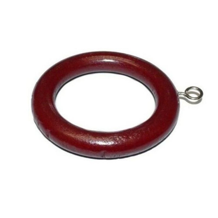 Inele din lemn pentru perdele si draperii, diametru:5.5 cm, 4 bucati, Mahon, Vivo