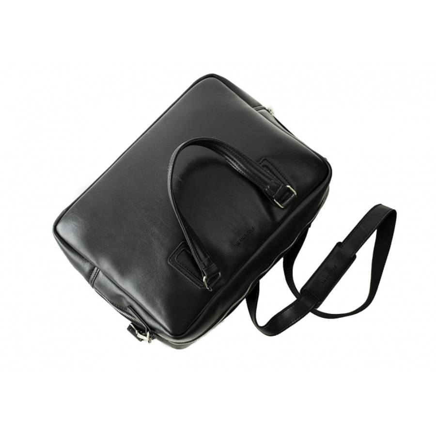 Geanta Casual , Brodrene, din piele ecologica, neagra
