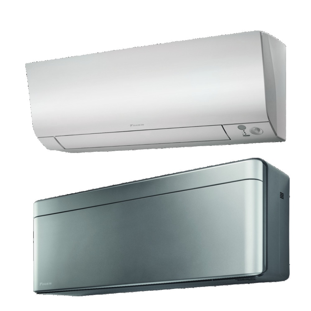 Sistem aer conditionat Daikin pentru 2 incaperi, multisplit, capacitate 5,00 kW, 9000 btu Stylish Silver + 9000 btu Perfera, Refrigerant R32, clasa A+++/A++, Bluevolution Inverter + ansamblu asimetric de amortizoare VibraZerro RX60XL