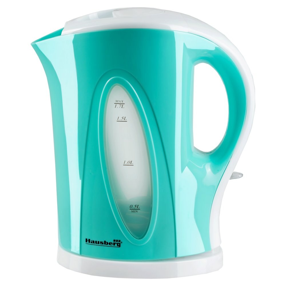 Cana fierbator Hausberg HB-3601B, 2200 W, 1.7 l, oprire automata, indicator nivel apa, bleu