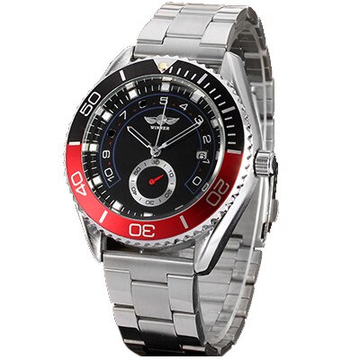Ceas Barbatesc Automatic Winner Casual Elegant Silver, CP9226SR, curea din metal (zale), afisaj analog