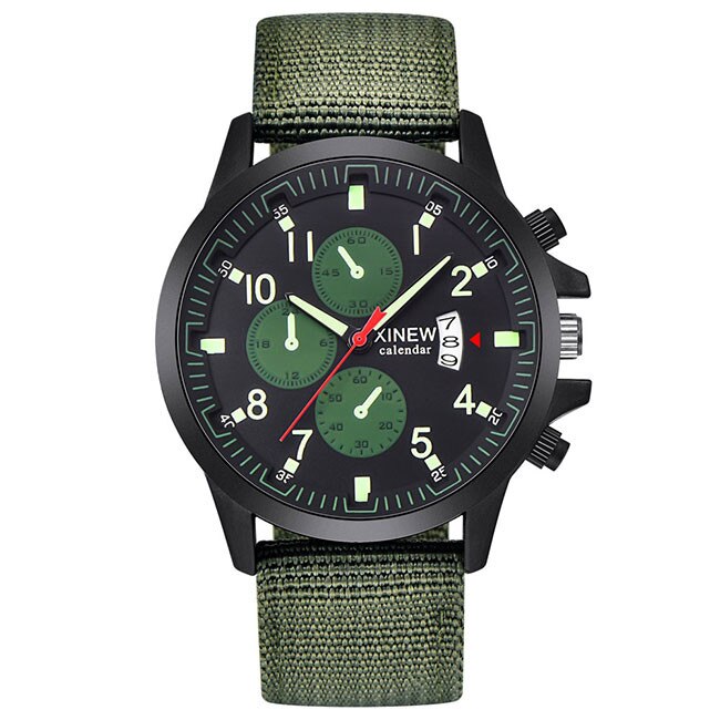 Ceas Barbatesc Quartz XINEW Casual Elegant Verde, CP99469VE, curea din textil, afisaj analog