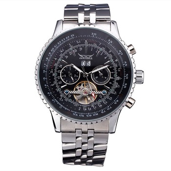 Ceas Barbatesc Automatic JarAgar Elegant Silver, CP9115SR, curea din metal (zale), afisaj analog Ceas Barbatesc Automatic JarAgar Elegant Silver, CP9115SR, curea din metal (zale), afisaj analog