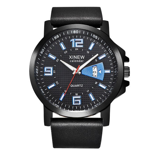 Ceas Barbatesc Quartz XINEW Casual Elegant Negru, CP99458NU, curea din piele, afisaj analog