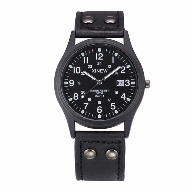 Ceas Barbatesc Quartz XINEW Casual Elegant Negru, CP99440NU, curea din piele, afisaj analog