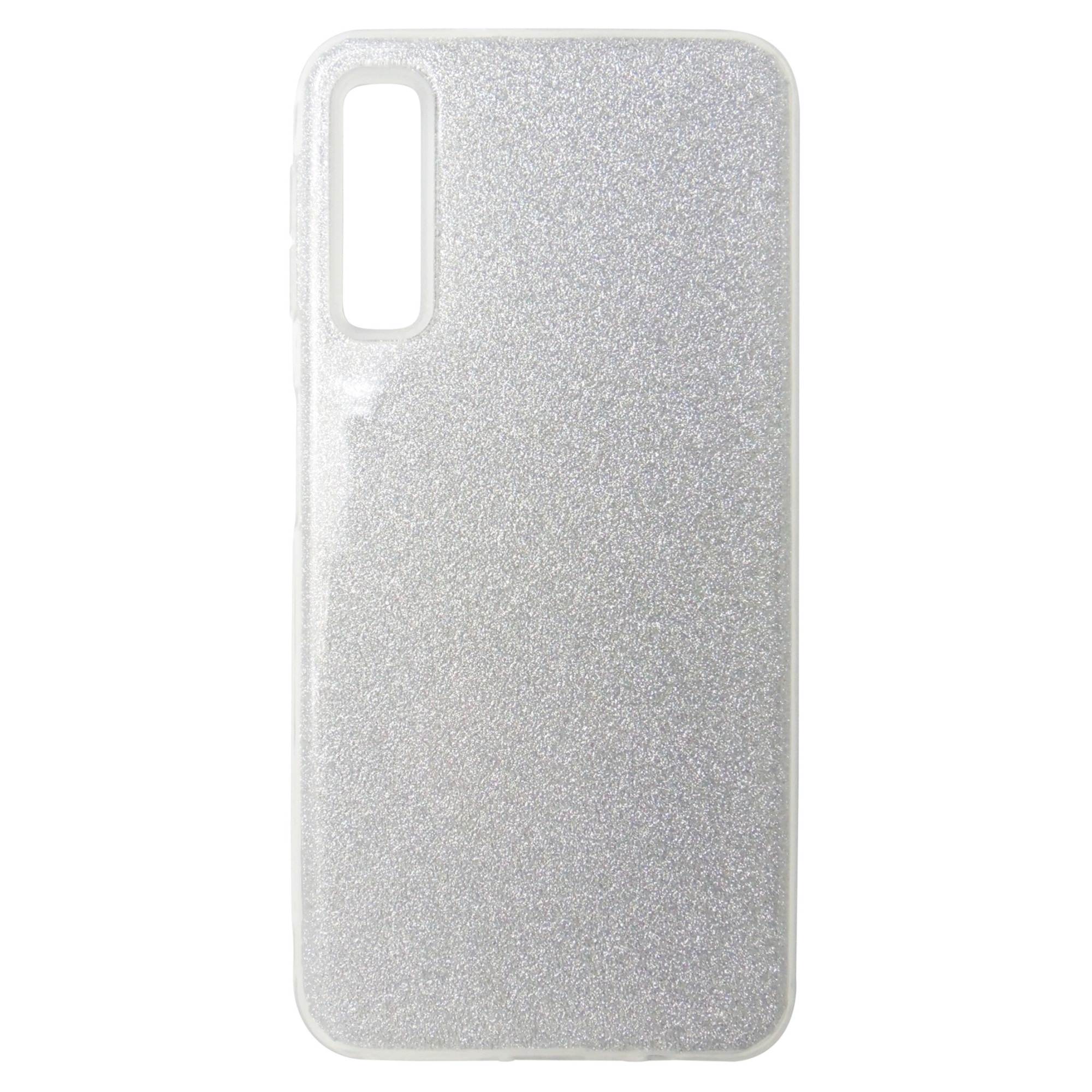 Husa silicon + plastic Forcell Shining argintie pentru Samsung Galaxy A7 2018 (A750)