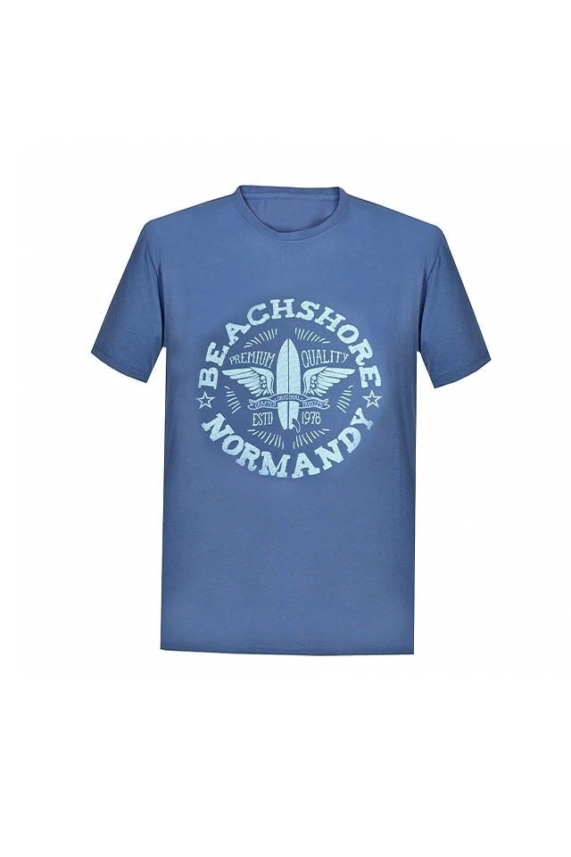 Tricou barbati Cotton Printed, albastru, Albastru, M