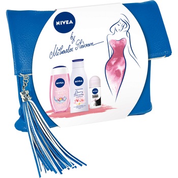 Set cadou Nivea Pink By Mihaela Glavan: Gel de dus, 250 ml + Lotiune de corp, 200 ml + Deodorant roll-on, 50 ml Set cadou Nivea Pink By Mihaela Glavan: Gel de dus, 250 ml + Lotiune de corp, 200 ml + Deodorant roll-on, 50 ml