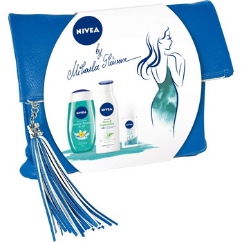 Set cadou Nivea Green By Mihaela Glavan: Gel de dus, 250 ml + Lotiune de corp, 200 ml + Deodorant roll-on, 50 ml Set cadou Nivea Green By Mihaela Glavan: Gel de dus, 250 ml + Lotiune de corp, 200 ml + Deodorant roll-on, 50 ml