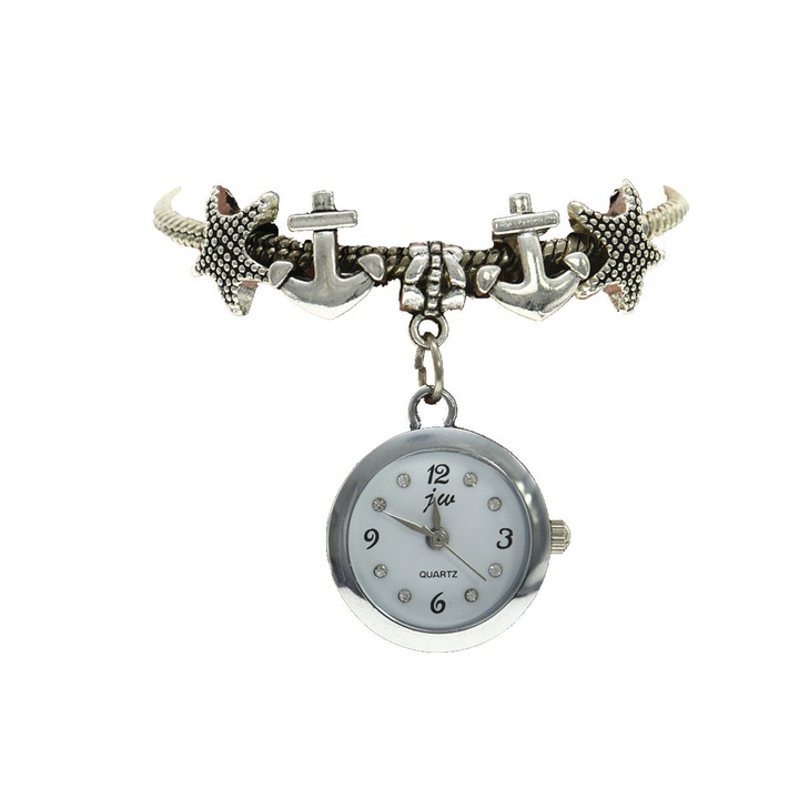 Ceas Dama Quartz jw Casual Elegant Silver-alb, CP99209SAB, curea din metal (bangle), afisaj analog