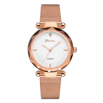Ceas Dama Quartz Geneva Casual Elegant Rosegold-alb, CP99253RAB, curea din metal (mesh), afisaj analog Ceas Dama Quartz Geneva Casual Elegant Rosegold-alb, CP99253RAB, curea din metal (mesh), afisaj analog
