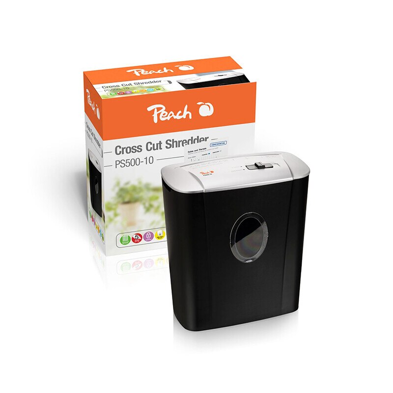 Distrugator de documente Peach PS500-10, 6 coli, cross-cut, DIN P-3