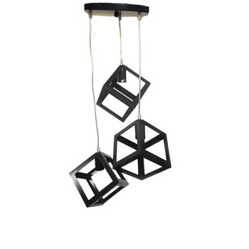 Lustra Full 528/3, neagra, metal, inaltime ajustabila, 3*e27 Lustra Full 528/3, neagra, metal, inaltime ajustabila, 3*e27