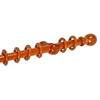 Galerie fixa din lemn masiv pentru perdele, cu accesorii incluse, 120 cm, grosime 28 mm, Teak, Vivo Galerie fixa din lemn masiv pentru perdele, cu accesorii incluse, 120 cm, grosime 28 mm, Teak, Vivo