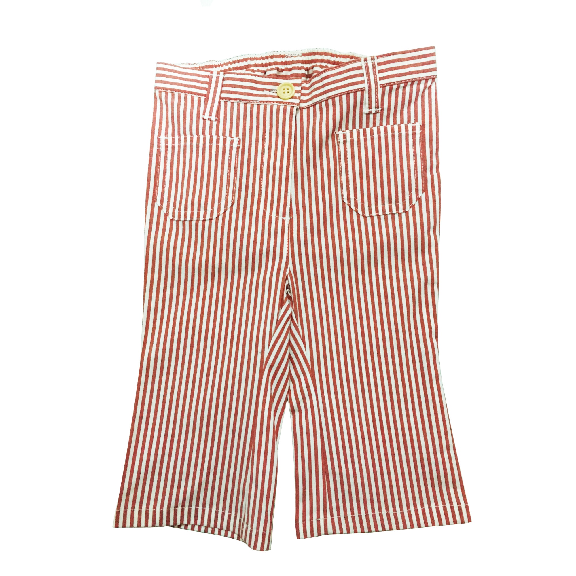 Pantaloni fetite, United Colors Of Benetton, Alb/Rosu, varsta 1 an