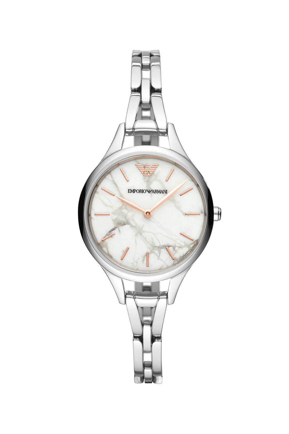 Emporio Armani, Ceas cu bratara din otel inoxidabil, Argintiu