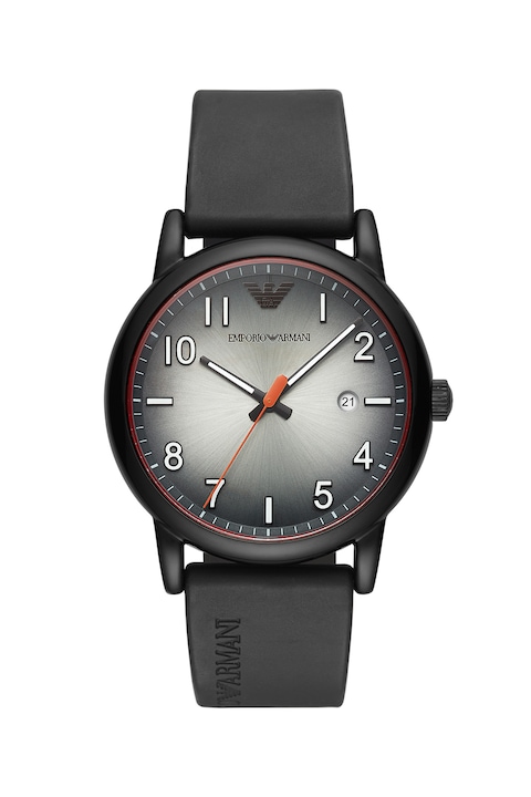 Emporio Armani, Karóra szilikonszíjjal, Fekete