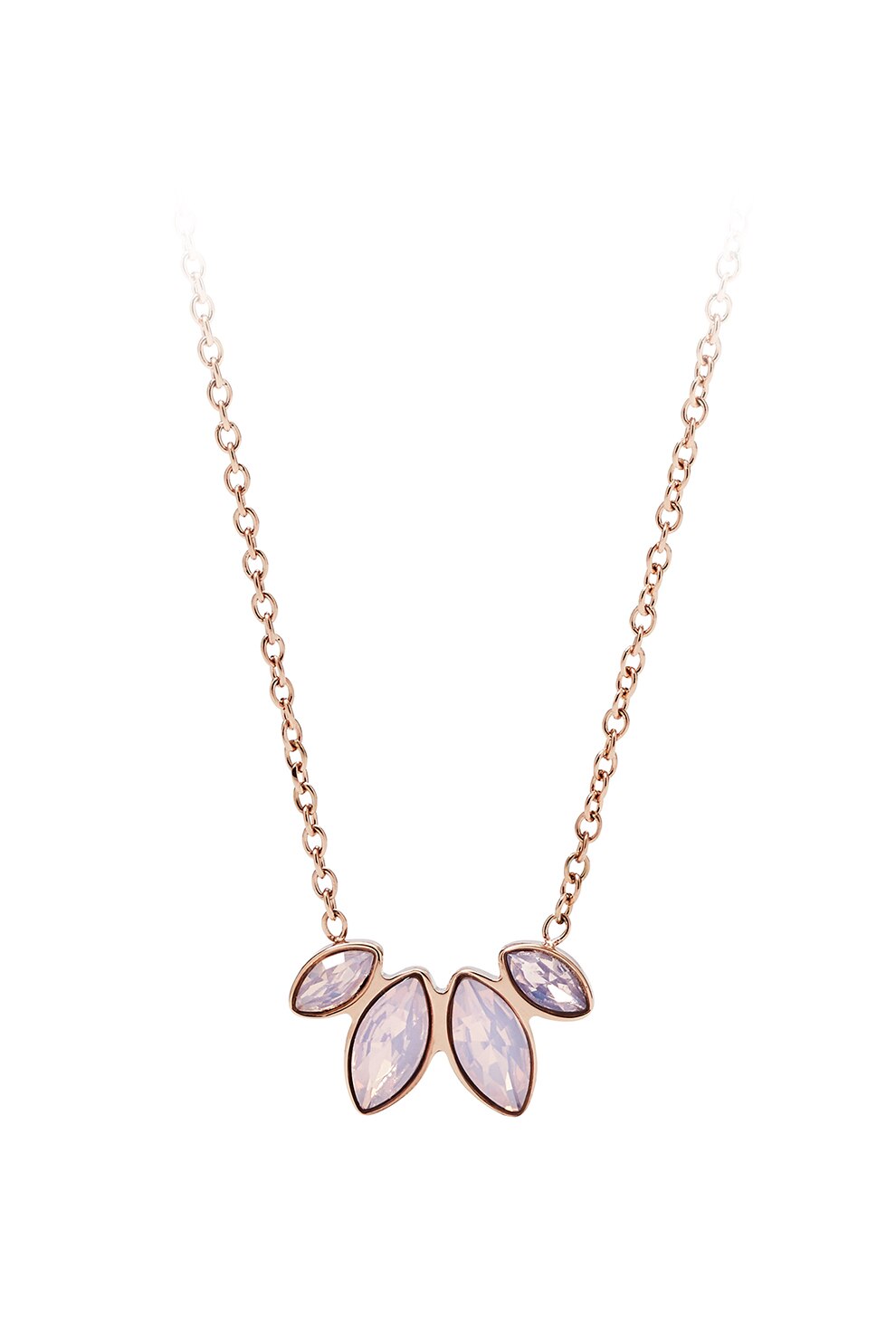 Fossil, Colier cu aplicatii cu strasuri Glitz, Auriu rose