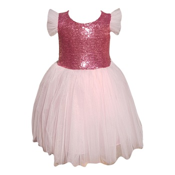 Rochita eleganta din material paietat si tul, roz, Crystal Ines Rochita eleganta din material paietat si tul, roz, Crystal Ines