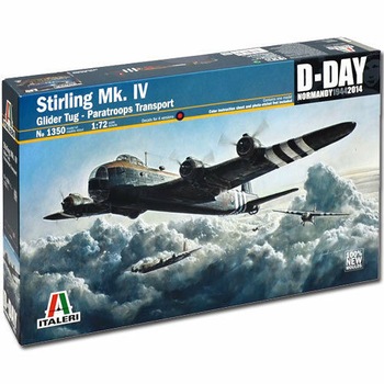 Macheta aeromodele Italeri Stirling Mk.IV Glider Tug D-Day Normandy 1944 1:72 ITA 1350 Macheta aeromodele Italeri Stirling Mk.IV Glider Tug D-Day Normandy 1944 1:72 ITA 1350