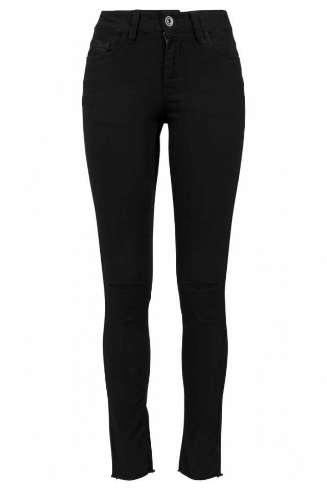 Pantaloni ladies cut knee pants - Urban Classics, negru, 27 EU
