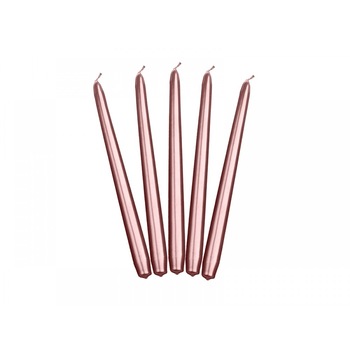 Lumanare conica, Rose gold, 24cm, 10buc/set Lumanare conica, Rose gold, 24cm, 10buc/set