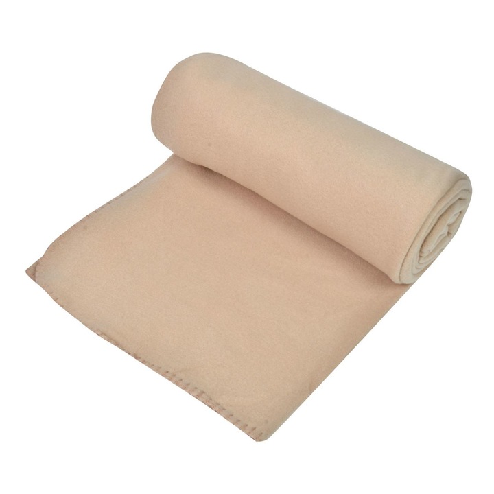 Patura din poliester crem , DecorCasa , 150 x 220 cm