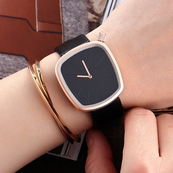 Ceas Unisex Quartz OKTIME Casual Elegant Negru, CP9964NU, curea din piele, afisaj analog