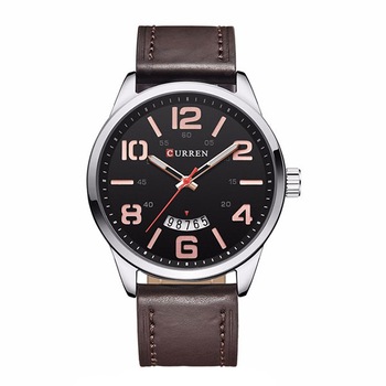 Ceas Curren Barbatesc Quartz Casual Elegant Silver-negru, PN999933SNU, curea din piele, afisaj Analog Ceas Curren Barbatesc Quartz Casual Elegant Silver-negru, PN999933SNU, curea din piele, afisaj Analog