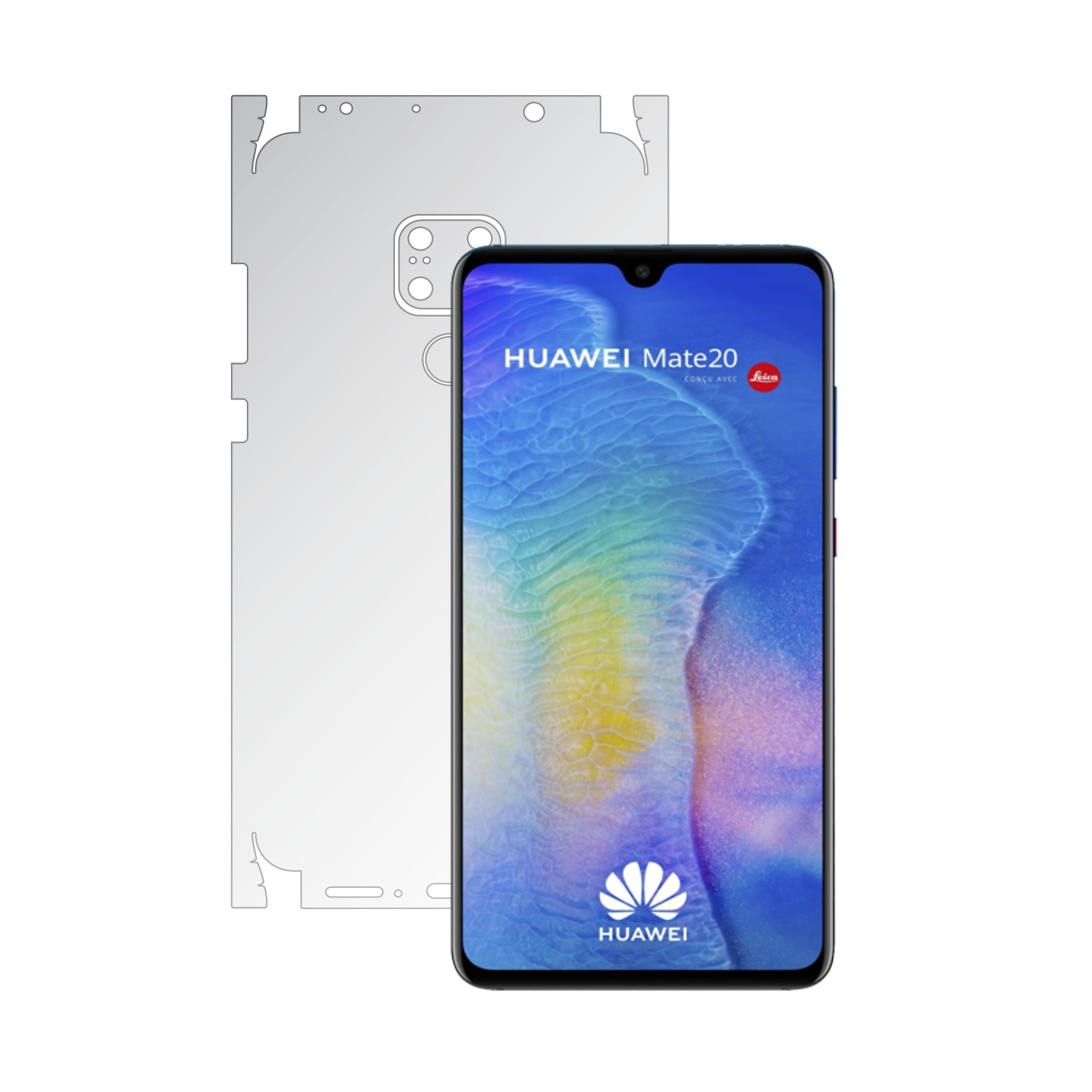 Huawei Mate 20 - Invisible Skinz UHD AutoRegeneranta - 360 Cut - Folie Protectie Ultra-Clear pentru Carcasa Spate si Laterale,Skin Adeziv Transparent, Edge to Edge Full Case Cover