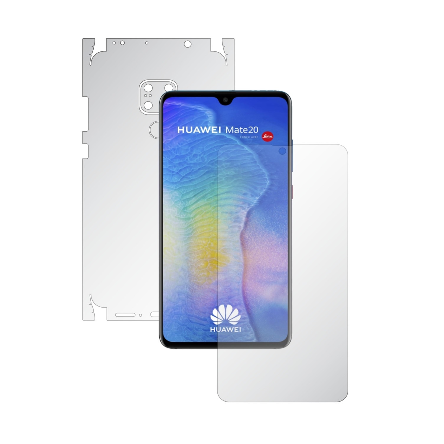 Huawei Mate 20 - Invisible Skinz HD - 360 Cut - Folie Protectie Siliconica Ultra-Clear pentru Ecran,Carcasa Spate si Laterale, Skin Adeziv Transparent Full Body Cover Edge to Edge