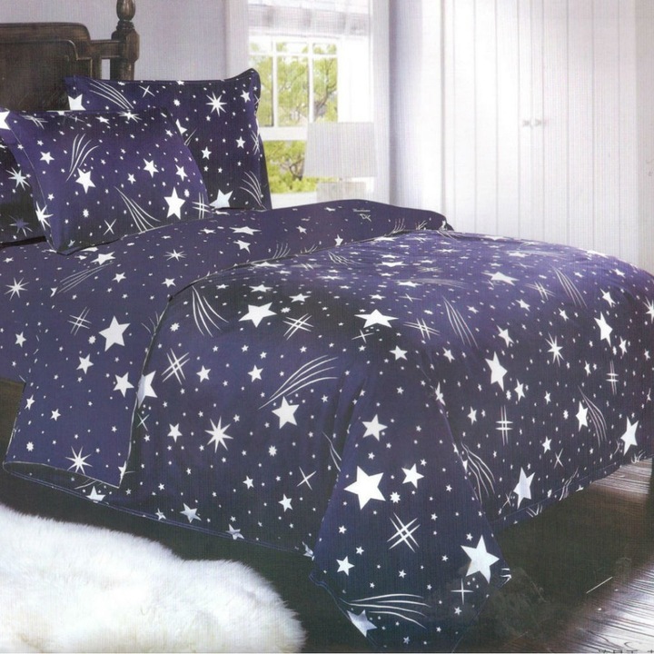 Lenjerie de pat dublu, bumbac satinat, Casa de Vis, R60-164