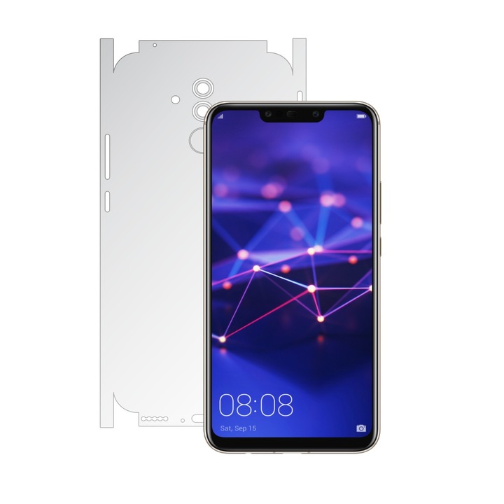 Huawei Mate 20 Lite – Invisible Skinz HD – 360 Cut – Ultra-átlátszó védőfólia a hátsó és oldalsó burkolathoz, átlátszó, ragadós bőr, széltől szélig teljes burkolat
