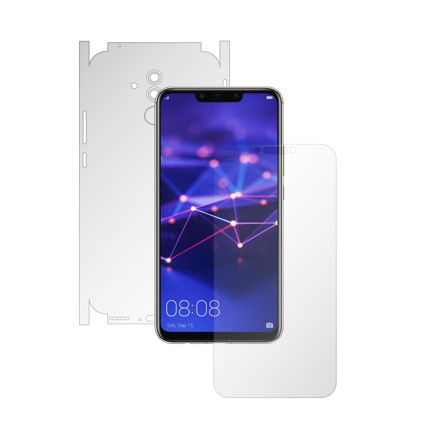 Huawei Mate 20 Lite - Invisible Skinz HD - 360 Cut - Folie Protectie Siliconica Ultra-Clear pentru Ecran,Carcasa Spate si Laterale, Skin Adeziv Transparent Full Body Cover Edge to Edge