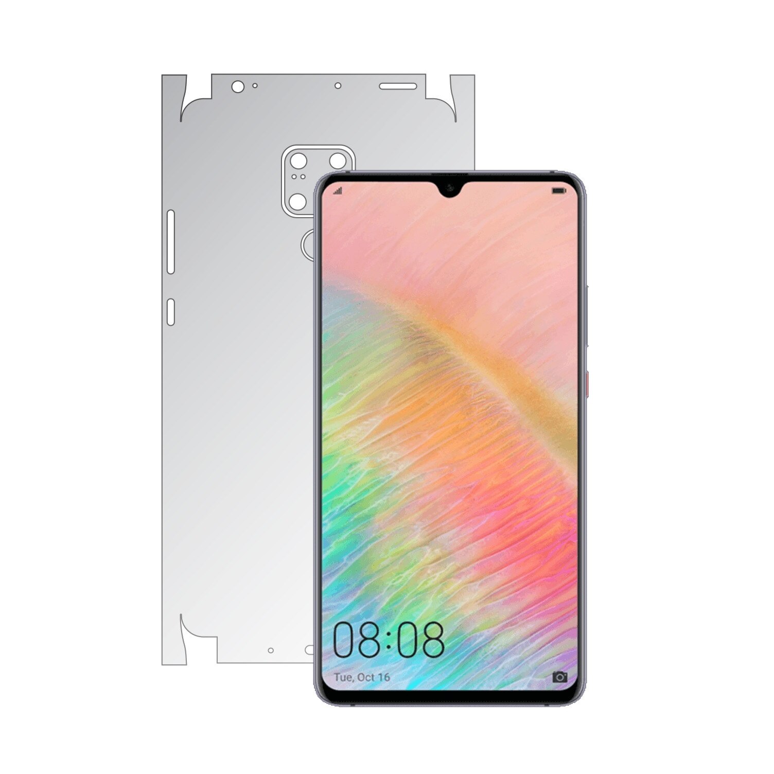 Folie Invisible Skinz UHD AutoRegeneranta pentru Huawei Mate 20 X - Folie Protectie Siliconica Ultra-Clear cu taiere 360 Cut pentru Carcasa Spate si Laterale,Skin Adeziv Transparent, Edge to Edge Full Case Cover